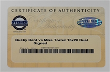 Bucky Dent & Mike Torrez Autographed Yankees Mounted 16x20 Photo Steiner