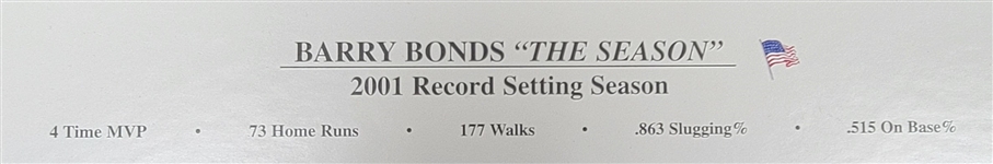 Barry Bonds Autographed 2001 Record Season 34x31 Artist Lithograph