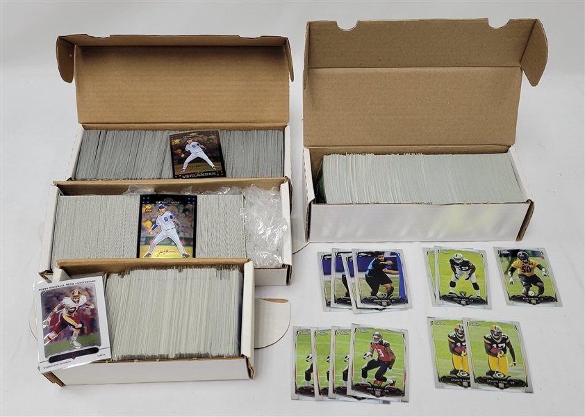 Lot of 4 Topps Chrome Football & Baseball Partial & Complete Sets w/ Lots of Rookies