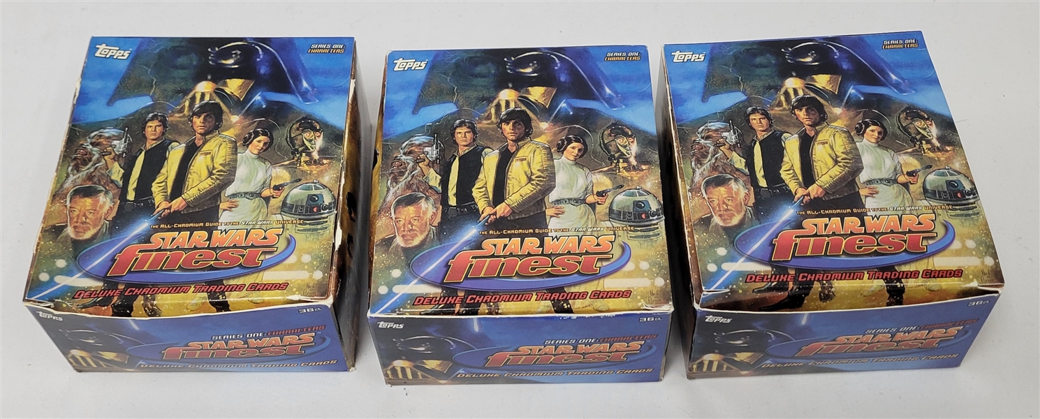 Lot of 3 Opened 1996 Topps Finest Star Wars Hobby Boxes