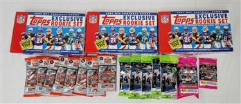 Collection of Unopened Football Card Boxes & Packs w/ 2020 Value Packs