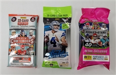Collection of Unopened Football Card Boxes & Packs w/ 2020 Value Packs