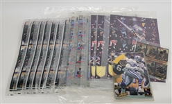 Collection of Uncut Football Card Sheets & Oversized Cards