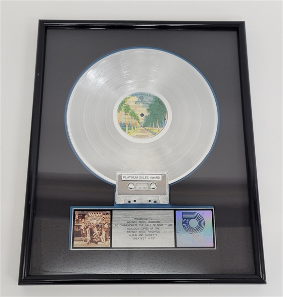 Alice Cooper Commemorative RIAA Certified Platinum Sales Award