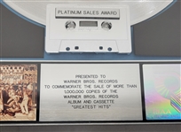 Alice Cooper Commemorative RIAA Certified Platinum Sales Award