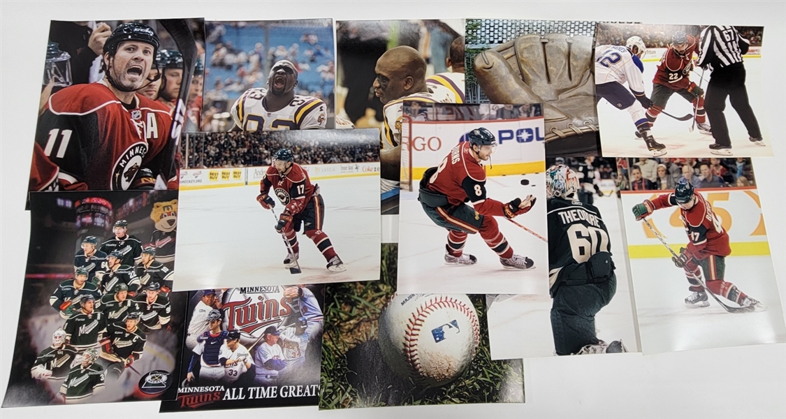 Lot of 12 Unsigned Minnesota Sports 11x14 Photos
