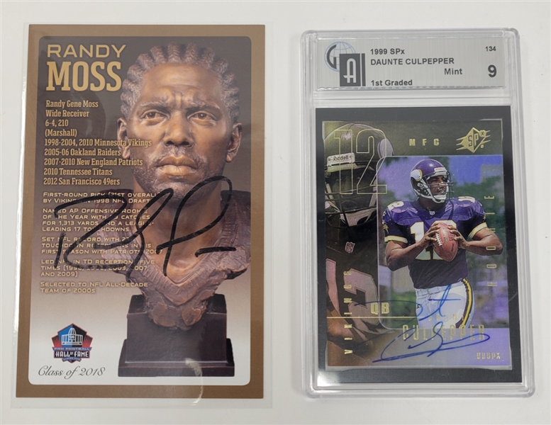 Randy Moss, Cris Carter, & Daunte Culpepper Card Collection w/ Moss & Culpepper Autographs