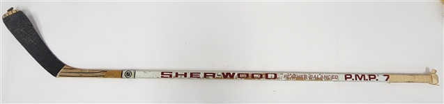 Jimmy Carson Game Used & Autographed Hockey Stick