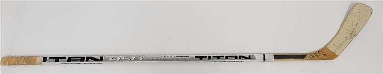 Yanic Perreault 1997-98 Game Used & Autographed Hockey Stick w/ Los Angeles Kings Team Provenance