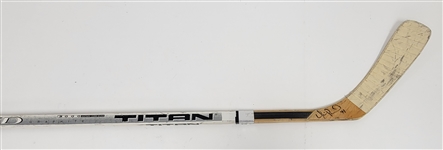 Yanic Perreault 1997-98 Game Used & Autographed Hockey Stick w/ Los Angeles Kings Team Provenance