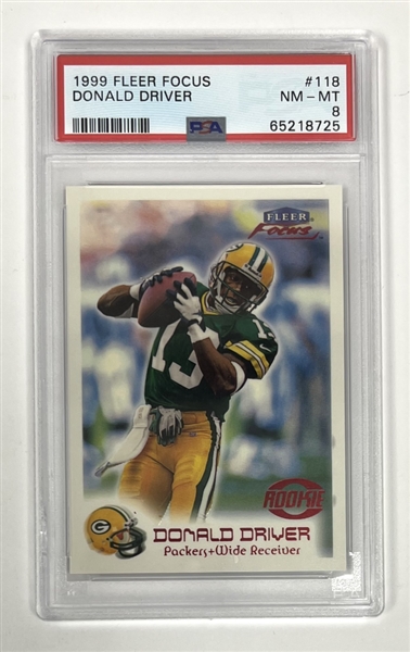 Donald Driver 1999 Fleer Focus #118 Rookie Card LE #416/3850 PSA 8