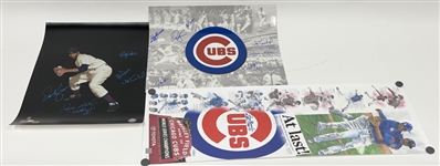Lot of 3 Chicago Cubs Autographed Photos w/ Ray Burris