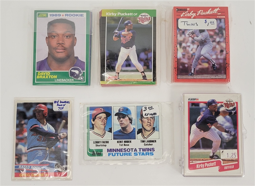 Minnesota Twins & Vikings Team Card Collection w/ Kirby Puckett