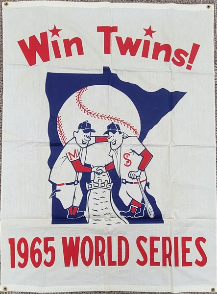 Rare Minnesota Twins 1965 World Series Cloth Banner