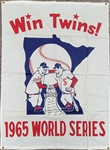 Rare Minnesota Twins 1965 World Series Cloth Banner