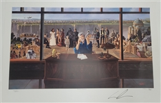 George Lucas Autographed "Star Wars" Movie LE #325/900 Artist Lithograph 36x24 JSA