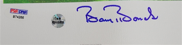 Barry Bonds Autographed Steve Hoskins 500th HR Canvas Lithograph LE #291/500 35x18 PSA/DNA