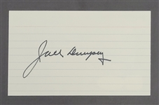 Jack Dempsey Autographed Index Card JSA