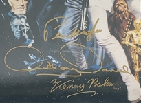 Star Wars Cast Autographed 11x14 Photo 5 Signatures w/ Carrie Fisher Beckett LOA