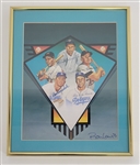 1984 MLB Hall of Fame Inductees Autographed & Framed 8x10 Ron Lewis Photo & Commemorative Plate w/ Beckett LOA