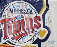 2003 Minnesota Twins Team Signed AL Central Champions Banner w/ Twins LOA