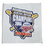 2003 Minnesota Twins Team Signed AL Central Champions Banner w/ Twins LOA