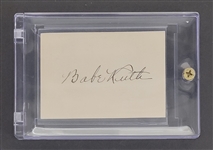 Babe Ruth Autographed Cut Signature w/ JSA & Beckett LOA's Grade Mint 9