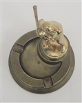 Baseball Player Brass Ashtray