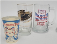 Lot of 7 Minnesota Twins Commemorative Glasses & Mugs