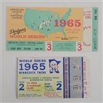 Lot of 2 1965 World Series Ticket Stubs