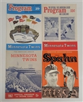 Lot of 4 Vintage Programs & Magazines w/ 3 Twins Official Programs