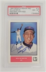 Willie Mays Framed Original Doug West 1984 Sports Design Pro Painting & Autographed Identical Card PSA 8