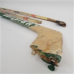 Lot of 3 Minnesota North Stars Game Used Broken Hockey Sticks 