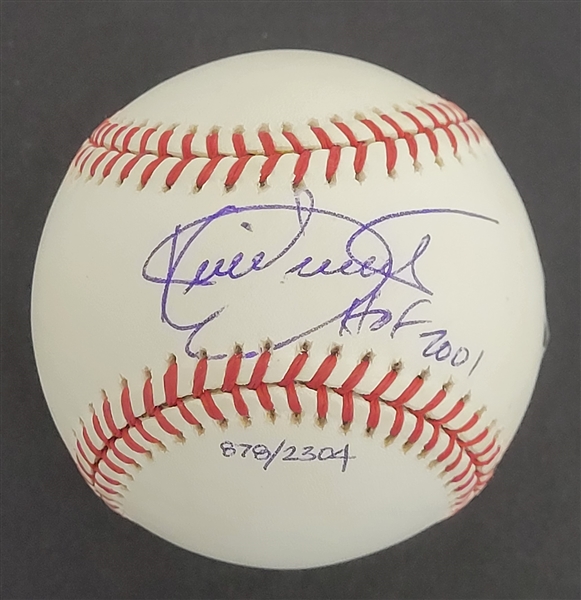 Kirby Puckett Autographed & HOF Inscribed OAL Baseball LE #878/2304 Beckett