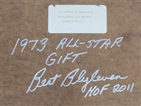 Bert Blyleven 1973 Minnesota Twins All Star Game Portrait Player Gift w/Blyleven Signed Letter of Provenance
