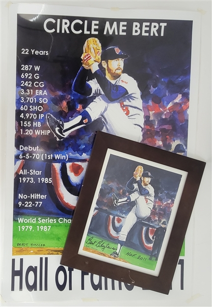Bert Blyleven Minnesota Twins Hall of Fame Brady Bussler Print and Poster Signed - w/Blyleven Signed Letter of Provenance