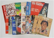 Lot of 15 Vintage Minnesota Twins Official Programs & Yearbooks