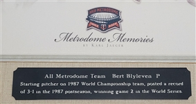 Bert Blyleven Metrodome Memories Canvas by Karl Jaeger Hand Signed w/Blyleven Signed Letter of Provenance