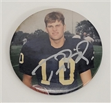 Tom Brady Autographed One-of-a-Kind College Button w/ Beckett LOA & Letter of Provenance