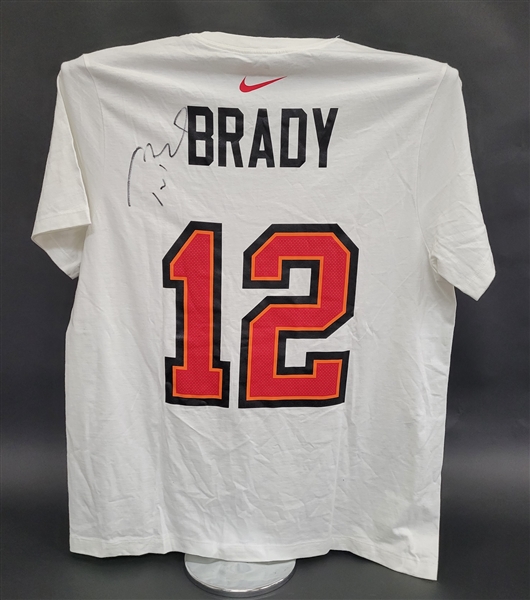 Tom Brady Autographed Super Bowl LV Champions T-Shirt w/ Beckett LOA & Letter of Provenance