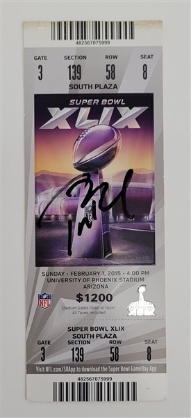 Tom Brady Autographed Super Bowl XLIX Ticket w/ Beckett LOA & Letter of Provenance