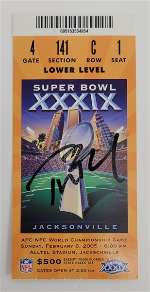 Tom Brady Autographed Super Bowl XXXIX Ticket w/ Beckett LOA & Letter of Provenance