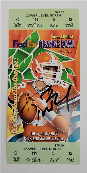 Tom Brady Autographed 2000 Orange Bowl Ticket w/ Beckett LOA & Letter of Provenance