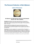 Bert Blyleven 1973 20th Win Game Used Final Out Stat Baseball - Sept. 26, 1973 - Twins vs Athletics w/Blyleven Signed Letter of Provenance