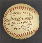 Bert Blyleven 10th Win of 1987 Season Game Used Stat Baseball Twins vs Athletics w/Blyleven Signed Letter of Provenance