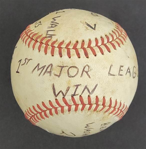 Bert Blyleven MLB Debut 1st Major League Win Game Used Stat Baseball June 5, 1970 Twins at Senators w/Blyleven Signed Letter of Provenance