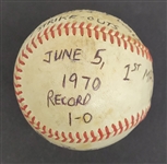 Bert Blyleven MLB Debut 1st Major League Win Game Used Stat Baseball June 5, 1970 Twins at Senators w/Blyleven Signed Letter of Provenance