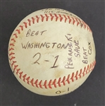 Bert Blyleven MLB Debut 1st Major League Win Game Used Stat Baseball June 5, 1970 Twins at Senators w/Blyleven Signed Letter of Provenance
