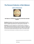 Bert Blyleven 1973 Minnesota Twins Records Set Game Used Stat Baseball w/Blyleven Signed Letter of Provenance