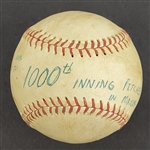 Bert Blyleven 1,000th Career Inning Pitched 800th Strikeout Complete Game Shutout Final Out Used Stat Baseball 1973 Twins vs Royals w/Blyleven Signed Letter of Provenance